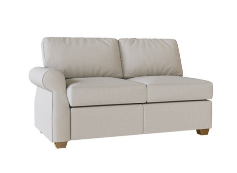 PB Fremont Roll Arm Left Arm Loveseat Cover, PB Fremont sectional components slipcover - LindaKale