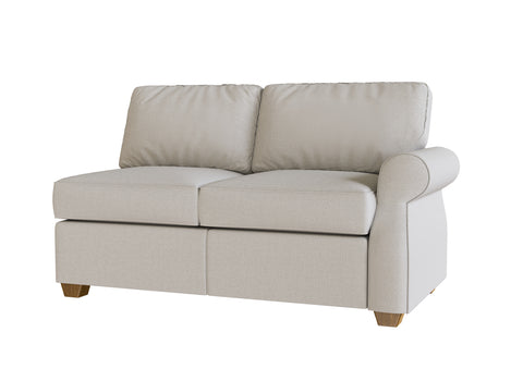 PB Fremont Roll Arm Right Arm Loveseat Cover, PB Fremont sectional components slipcover - LindaKale