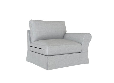 PB Comfort Roll Arm Right Arm Chair Cover, PB comfort sectional components slipcover - LindaKale